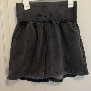 Black High-Waisted shorts with Drawstring